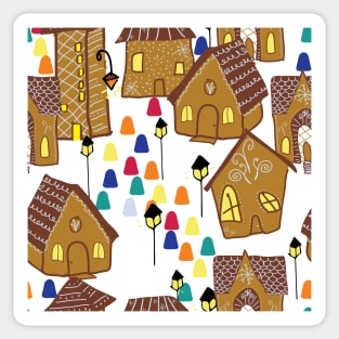 Gingerbread house village Sticker